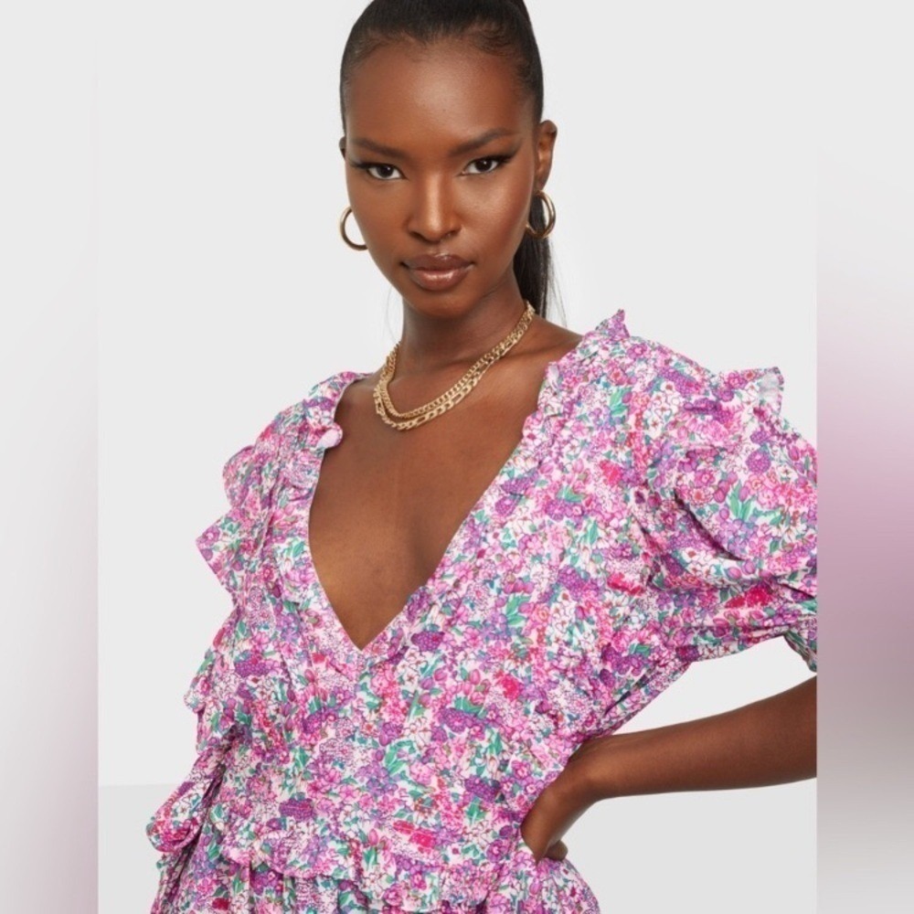 For Love and Lemons Katarina Mini Dress in Rose size M - Picture 6 of 13